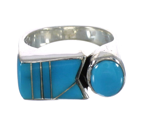 Turquoise Jewelry Genuine Sterling Silver Ring Size 6-1/2 AX90609